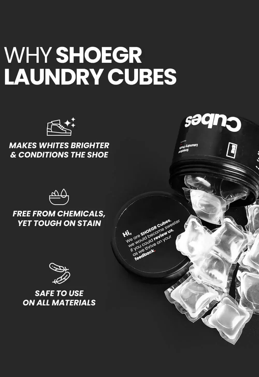 laundry pods chemical free cube washing machine cleaning sneaker safe to use on all materials