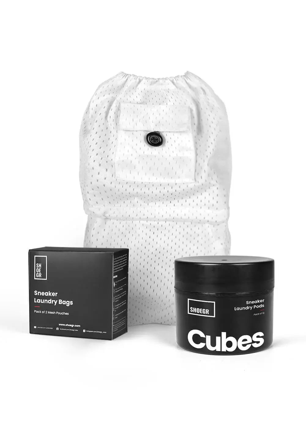 shoe cleaning laundry system kit cubes mesh polyester bag safe to use all materials leather canvas sports trainers